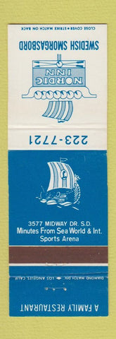 Matchbook Cover - Nordic Inn Swedish Smorgasbord San Diego CA