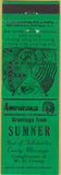 Matchbook Cover - Perkins Americana Civil War Sumner  MS Green