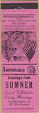 Matchbook Cover - Perkins Americana Civil War Sumner  MS Pink