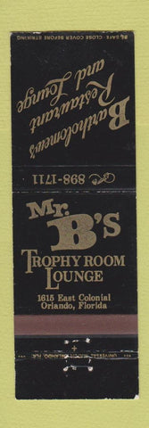 Matchbook Cover - Bartholomew's Restaurant Orlando FL WEAR
