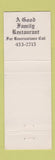 Matchbook Cover - Cervante's Restaurant Guilford CT