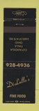 Matchbook Cover - Di Lullo's Restaurant Cuyahoga Falls OH