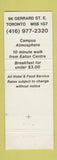 Matchbook Cover - Frodo's Neill Wycik College Hotel Toronto ON