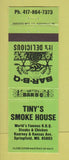 Matchbook Cover - Tiny's Smoke House Springfield MO