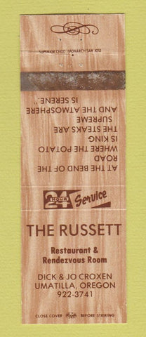 Matchbook Cover - The Russett Restaurant Umatilla OR WEAR