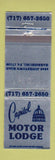 Matchbook Cover - Capitol Motor Lodge Harrisburg PA