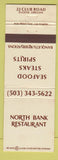 Matchbook Cover - North Bank Restaurant Eugene OR