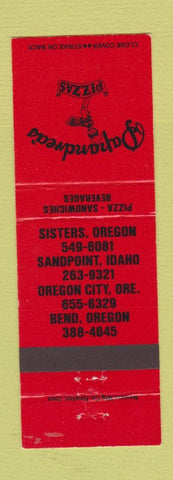 Matchbook Cover - Papandrea's Pizza Bend Sandpoint Sisters Oregon City OR