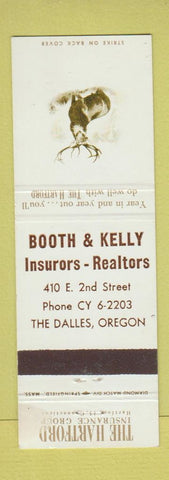 Matchbook Cover - Hartford Insurance The Dalles OR WEAR