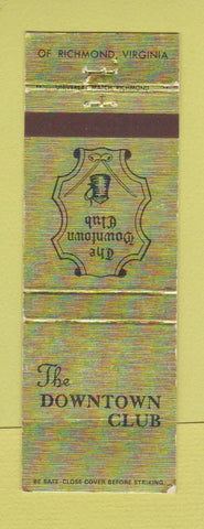 Matchbook Cover - The Downtown Club Richmond VA WEAR