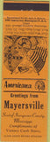 Matchbook Cover - Perkins Americana Civil War Mayersville MS Orange
