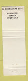 Matchbook Cover - LA Bourgogne East French New York City