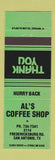 Matchbook Cover - Al's Coffee Shop San Antonio TX GREEN