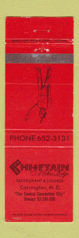 Matchbook Cover - Chieftain Motor Lodge Carrington ND Indian