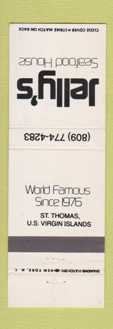 Matchbook Cover - Jelly's Seafood House St Thomas US Virgin Islands