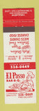 Matchbook Cover - El Passo BBQ Montreal QC
