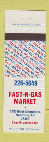 Matchbook Cover - Fast n Gas Market Nashville TN