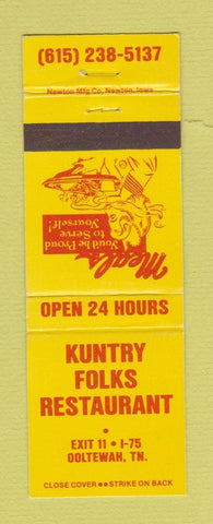 Matchbook Cover - Kuntry Folks Restaurant Ooltewah TN