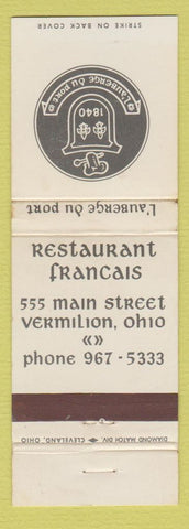 Matchbook Cover - L'auberge du port French Restaurant Vermilion OH WEAR