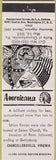 Matchbook Cover - Perkins Americana Civil War Chancellorsville VA White