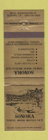 Matchbook Cover - Sonora Towne House Motels Sonora CA