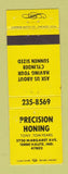 Matchbook Cover - Precision Honing Terre Haute IN WEAR