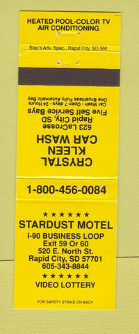 Matchbook Cover - Stardust Motel Crystal Kleen Car Wash Rapid City SD
