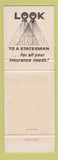 Matchbook Cover - Timothy Downey Statesman Group Kokomo IN insurance