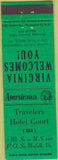 Matchbook Cover - Perkins Americana Travelers Hotel Norfolk VA Green