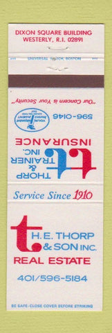 Matchbook Cover - TE Thorp Real Estate Westerly RI