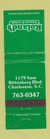 Matchbook Cover - Roland's Restaurant Charleston SC