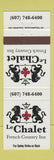 Matchbook Cover - Le Chalet French Country Inn