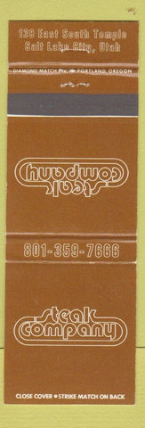 Matchbook Cover - Steak Company Salt Lake City UT