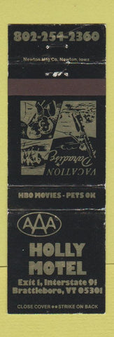 Matchbook Cover - Holly Motel Brattleboro VT