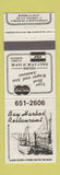 Matchbook Cover - Bay Harbor Restaurant Myrtle Beach SC