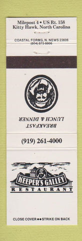 Matchbook Cover - Keeper's Galley Restaurant Kitty Hawk NC