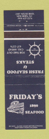 Matchbook Cover - Friday's 1890 Seafood New Bern NC