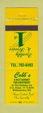Matchbook Cover - Cobb's Restaurant Williamston NC