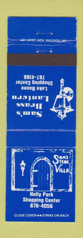 Matchbook Cover - Sam's Brass Lantern Holly Park Lake Boone NC?