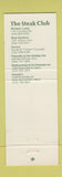 Matchbook Cover - Steak Club West Hartford Vernon Wethersfield CT