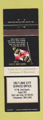 Matchbook Cover - Fidelity Deposit Insurance MD Salt Lake City UT