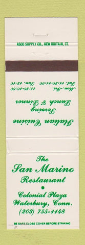 Matchbook Cover - San Marino Restaurant Waterbury CT WEAR