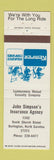 Matchbook Cover - Kemper Insurance John Simpson Burlington NC