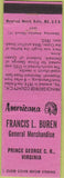 Matchbook Cover - Perkins Americana Buren General Store Price George VA Pink
