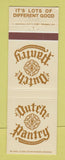 Matchbook Cover - Dutch Pantry