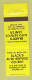 Matchbook Cover - Black's Auto Service Center Corning NY