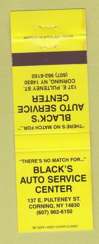 Matchbook Cover - Black's Auto Service Center Corning NY