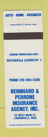 Matchbook Cover - Bernhard Perrone Insurance Loudonville OH