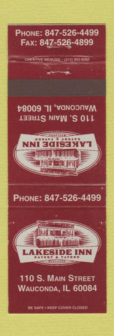 Matchbook Cover - Lakeside Inn Wauconda IL