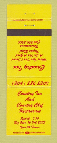 Matchbook Cover - Country Inn and Country Chef Restaurant Big Otter WV